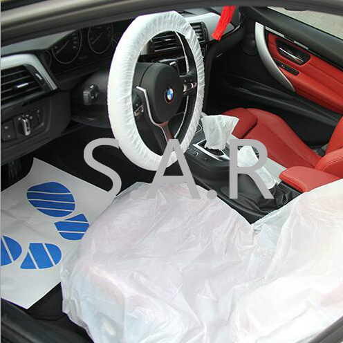 【SARSSKC】Car Auto Universal PE Disposable Transparent Seat Shift Knob Steering Wheel Cover Kit/protection kit