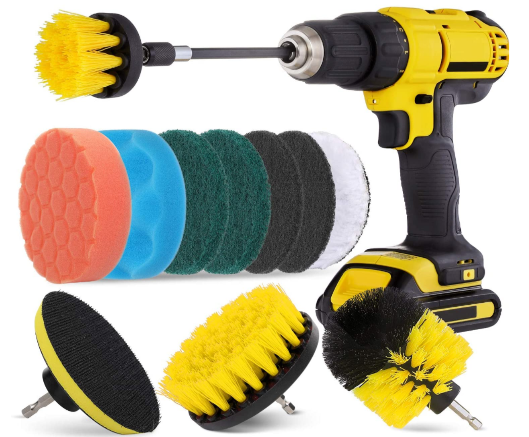 Drill Brush Attachments Set Scrub Pads Sponge wash foam car cleaning brushes knit